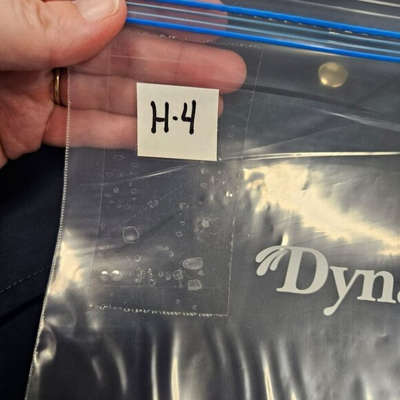 Carolina Belle Montreal Navy Blue Hooded Raincoat Womens M Drawstring Hem Long - Picture 10 of 10